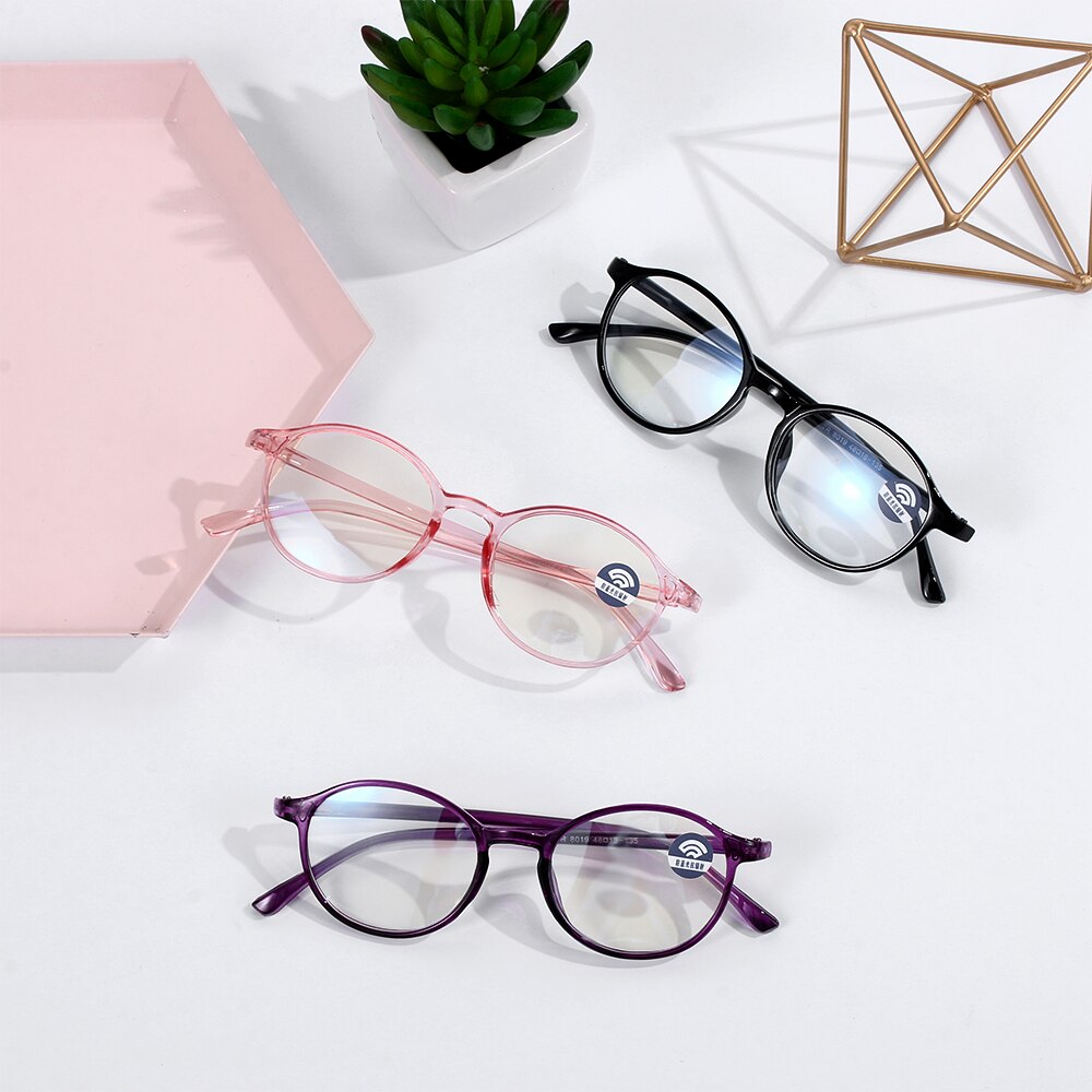 Classic Round Frame Blue Light Blocking Glasses Radiation Protection Computer Goggles Flexible Ultralight TR90 Eyeglasses