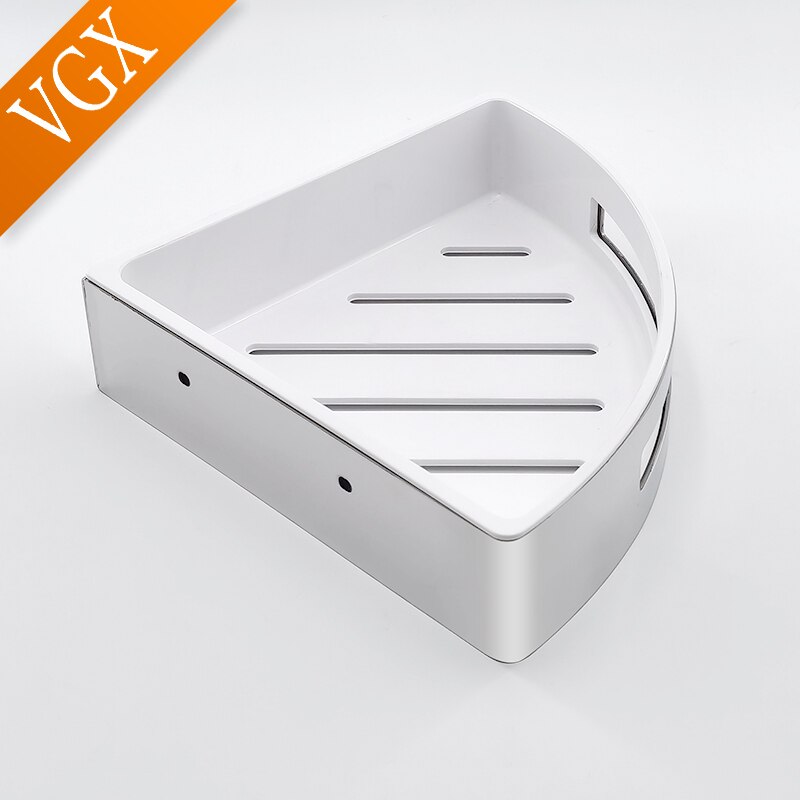 VGX HOShower-mir de rangement d'angle en acier inoxydable, étagères murales, accessoires de cuisine, étagère transparente, évaluation T1