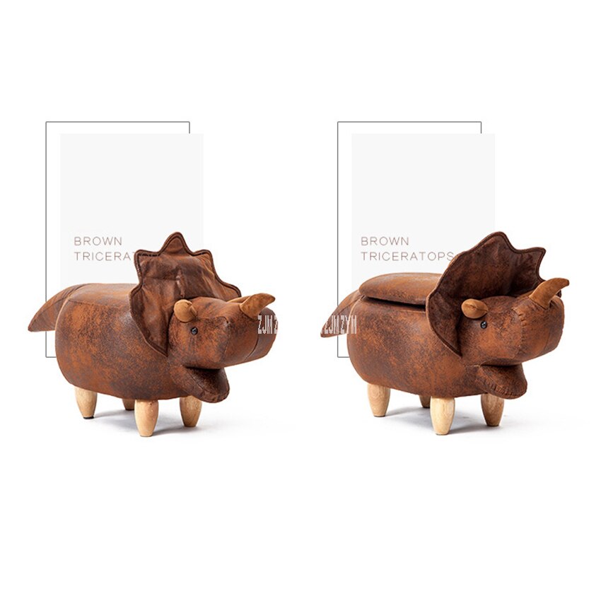 Modern High Density Resilient Sponge Animal Change Shoe Stool Solid Wood Children Shoes Storage Stool Living Room Sofa Footstool