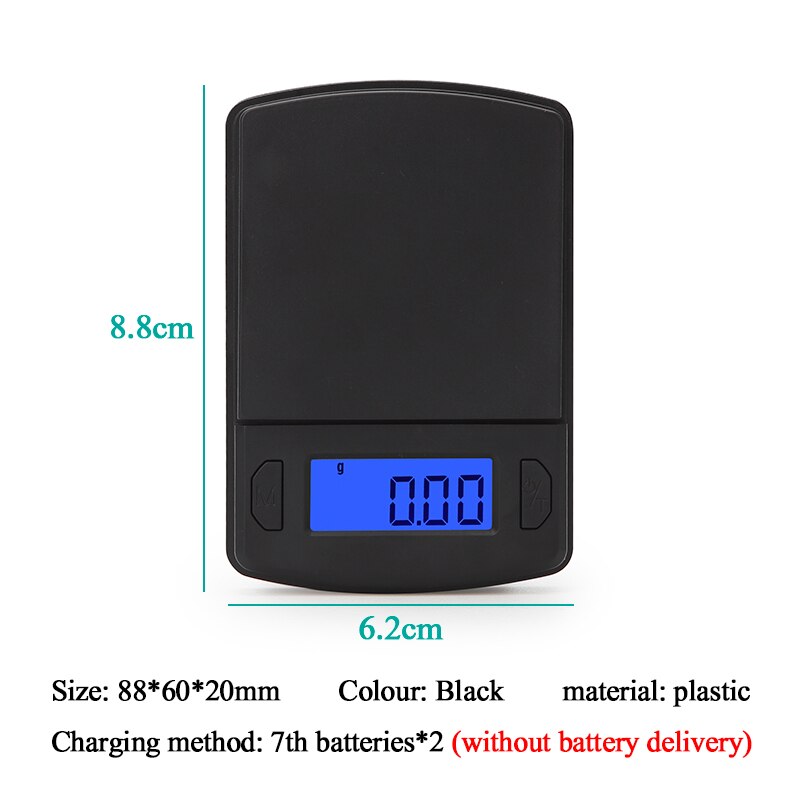 Højpræcisionsvægt mini plastlommevægt til vejning af guldsmykker madvægte vægt gramvægt lcd elektroniske vægte