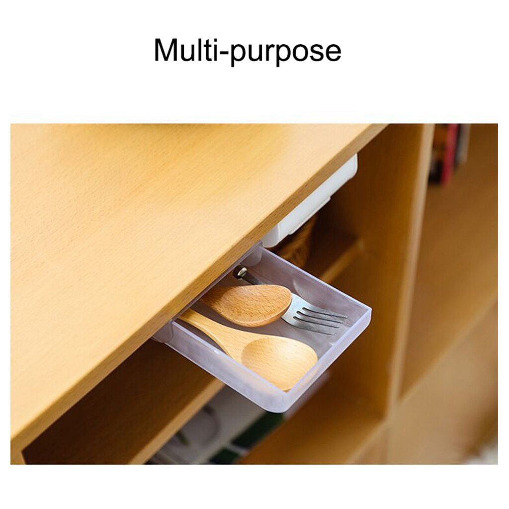 Drawer Storage Box Hidden Paste Style Office Stationery Kitchen Storage Box Case Desk Drawer Divider Stationery 20