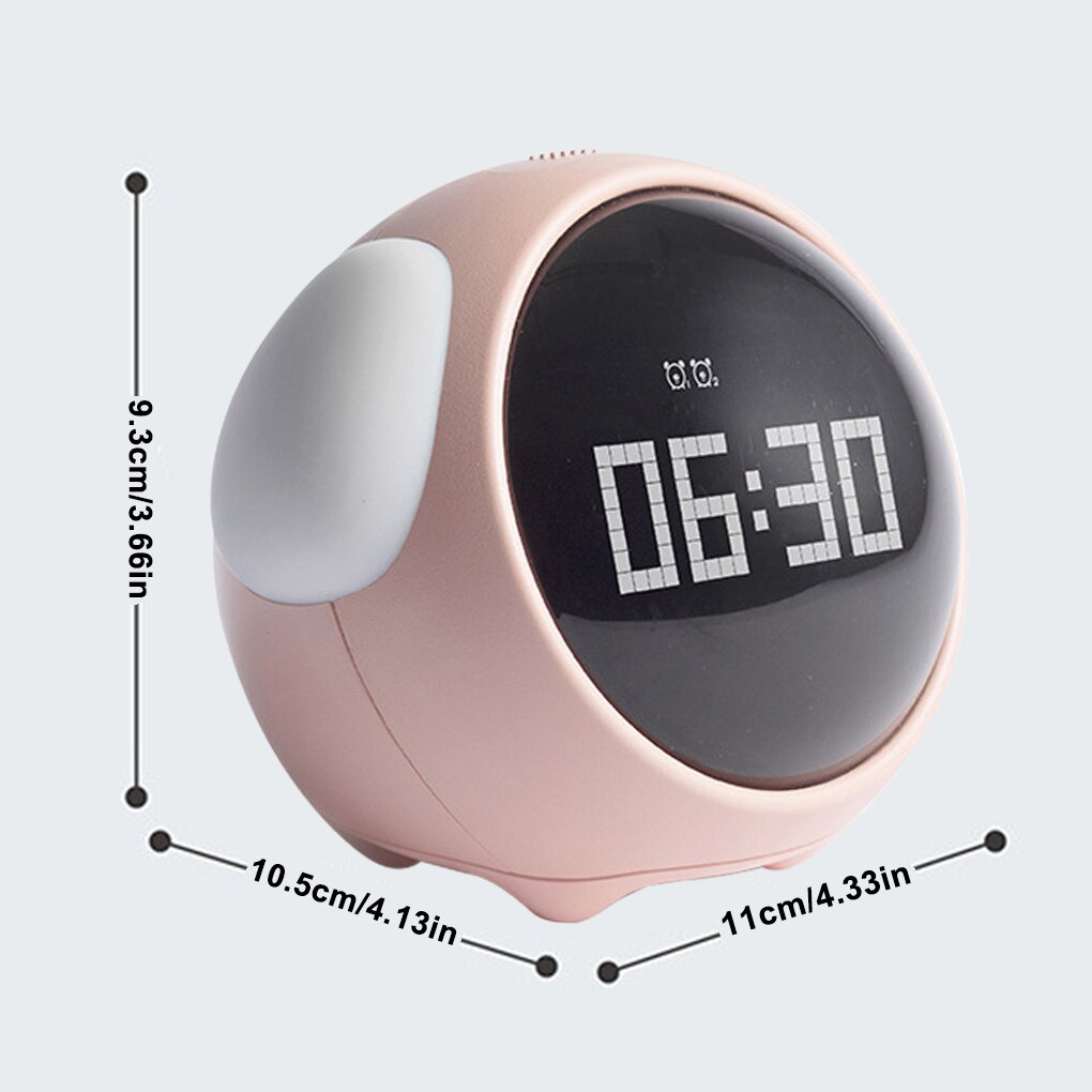 Cute Expression LED Alarm Clock Child Voice Control Bedside Voice Control Night Light Snooze Chargeable Child Alarm Clock