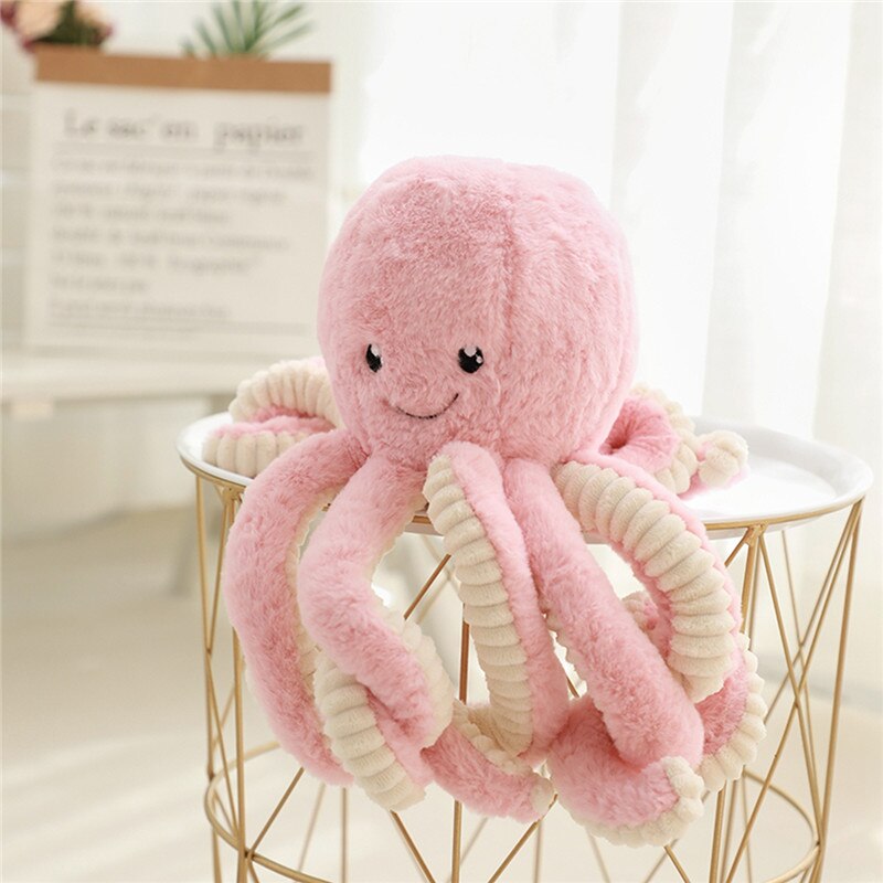 Vanmajor 18/40/60/80cm Kaninchen haar große krake puppe Krake Plüsch Spielzeug Baby weichen tentakeln: 60cm / Rosa