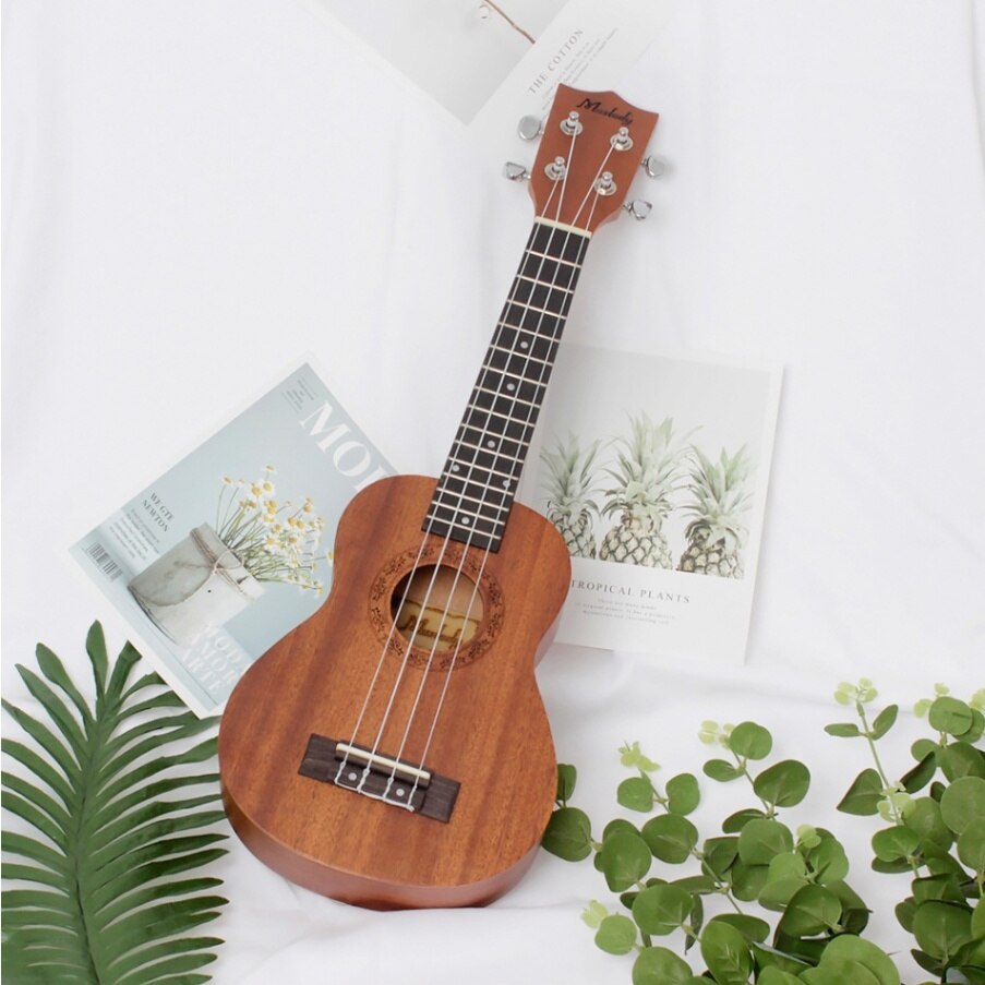 Muslady 21 Inch Soprano Ukulele Mahogany Wood with Carry Bag Strap Strings Tuner Cleaning Cloth Guitar Musical Instruments