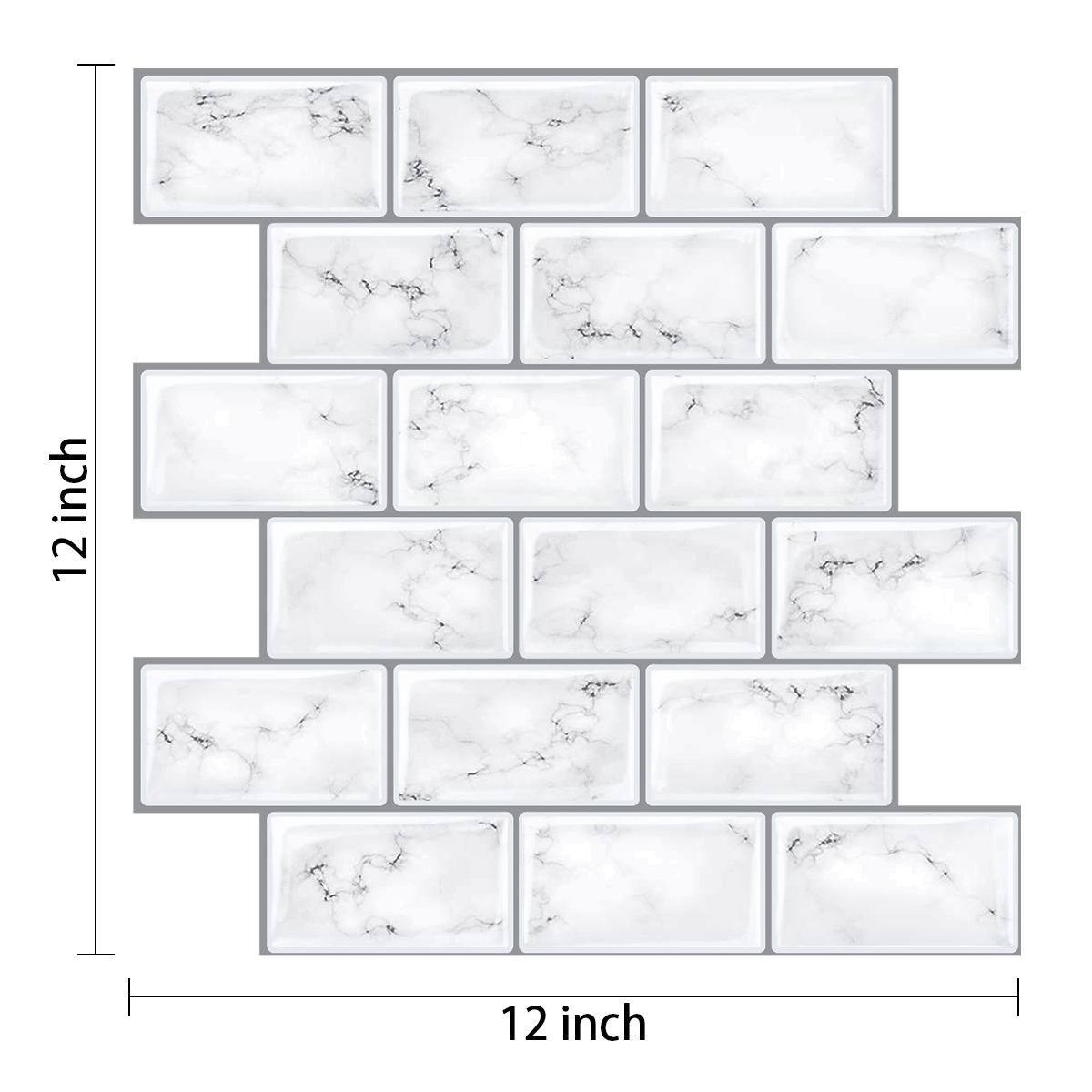 2.5mm Marble Subway Tiles Self Adhesive Premium Wall Tiles Kitchen Backsplash Sticker- 5 Pieces Pack: HB108