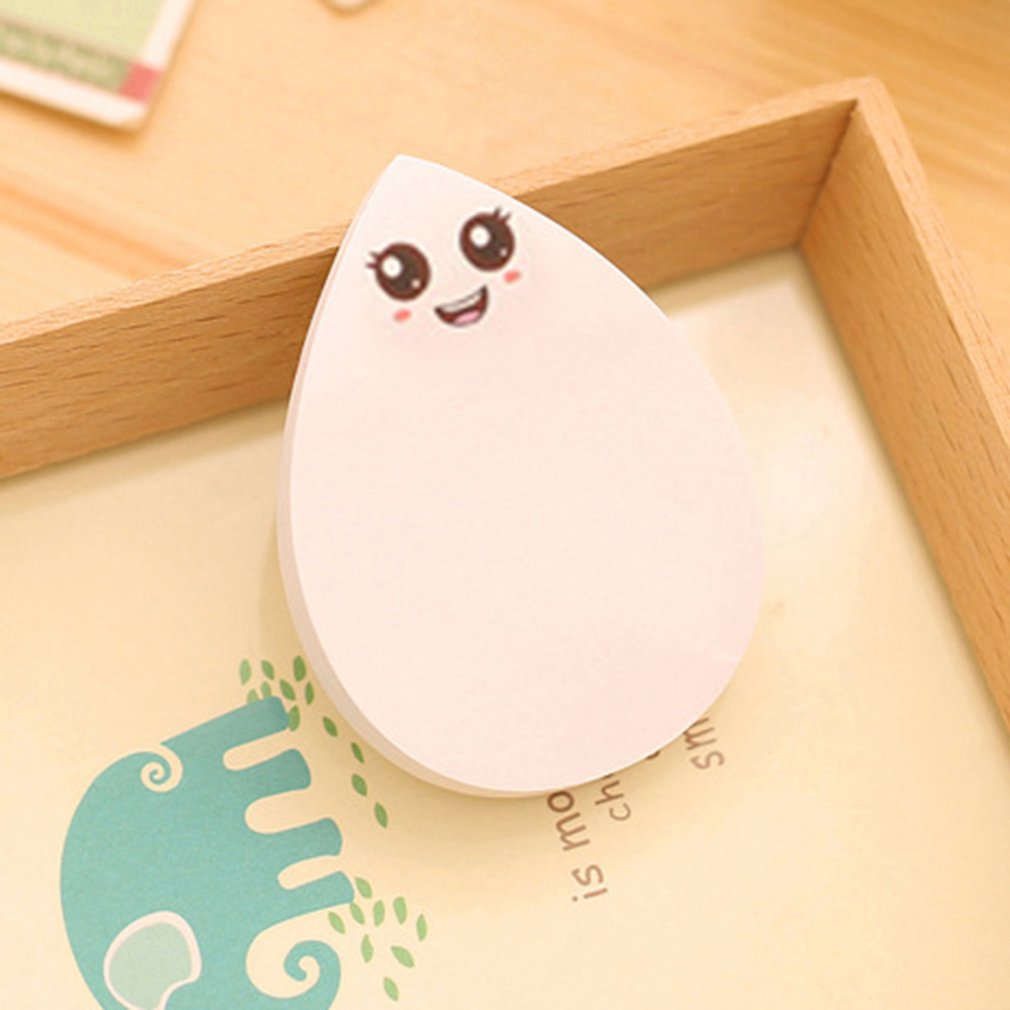 DC008 adorables notas adhesivas en forma de gota de agua Kawaii suministros escolares sonrisa Post-it nota pegatinas papel Oficina papelería: Default Title