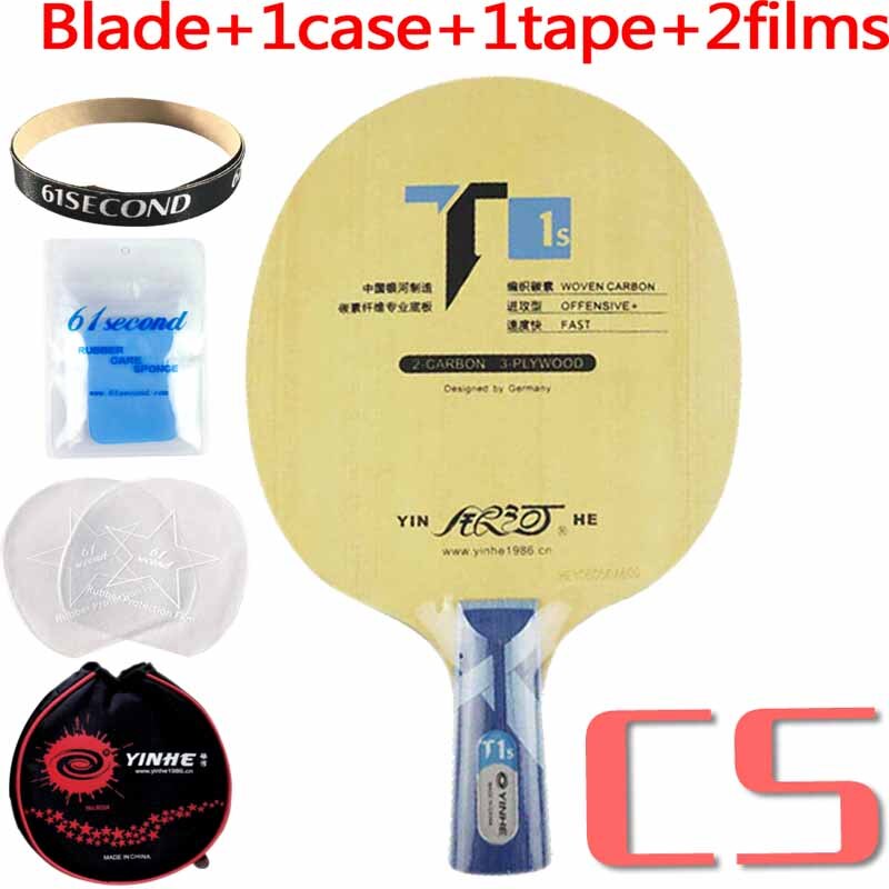 Galaxy YINHE T1s T-1s T 1s (WOVEN CARBON, T-1 Upgrade)Table Tennis (PingPong) Blade: CS with YM case