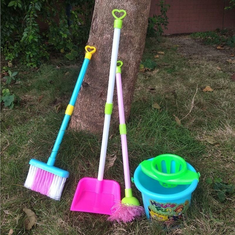 Simulation de maison de jeu pour enfants, Mini brosse de nettoyage éducative, outils de maison, balai, vadrouille, jouet pour ménage