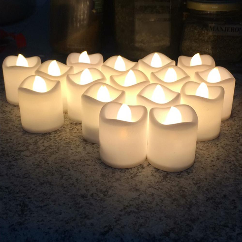12/24Pcs Flameless LED Candles Tea Light Lamp With Battery Lighting For Romantic Weeding Birthday Party Decorations