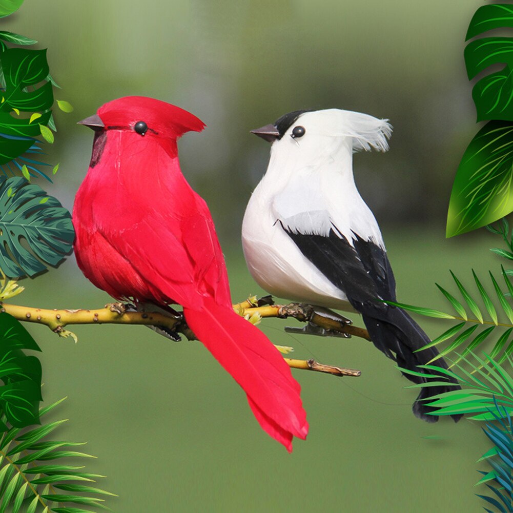 Pluma de espuma creativa para loros artificiales, modelo de aves de imitación para el hogar, al aire libre, decoración de jardín y boda, ornamento para DIY