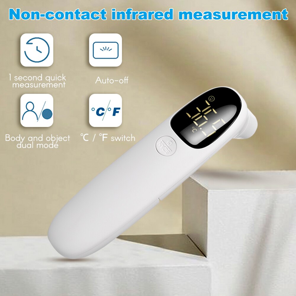 Handheld Digital Fronte Termico Termometro Senza contatto a Infrarossi Misurazione della Temperatura con Retroilluminazione di Colore per I Bambini Adulti: Type 1
