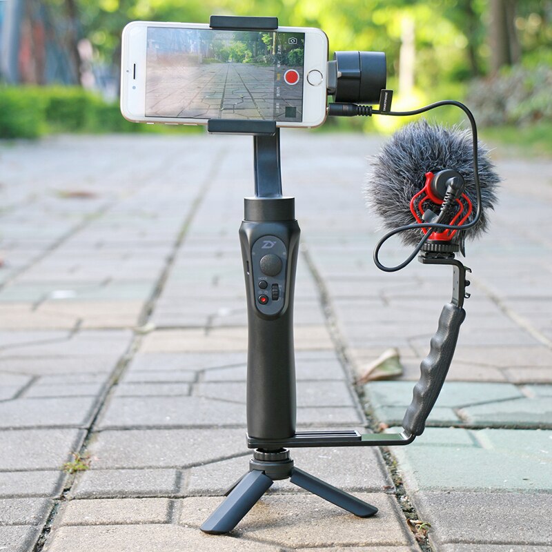 DJI Osmo Mobile 3 2 Video Setup Microphone L Bracket LED video light,Mic Stand for Osmo Mobile 3 Smooth 4 Vimble 2 Gimbal