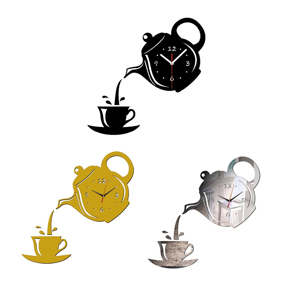 Removable Modern 3D Wall Clock Sticker Set Home Office DIY Wall Sticker Decal for Household Bedroom Decoration