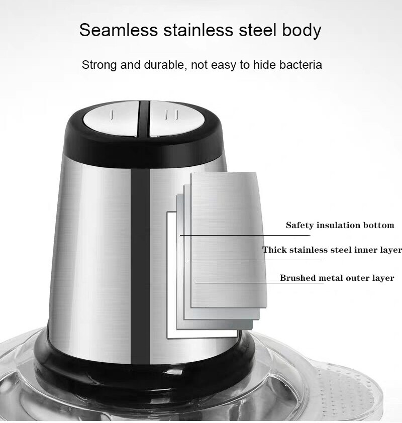 3L elektryczna kuchnia maszynka robić mielenia mięsa rozdrabniacz rozdrabniacz urządzenie robić siekania żywności stal nierdzewna elektryczny robot kuchenny narzędzia kuchenne