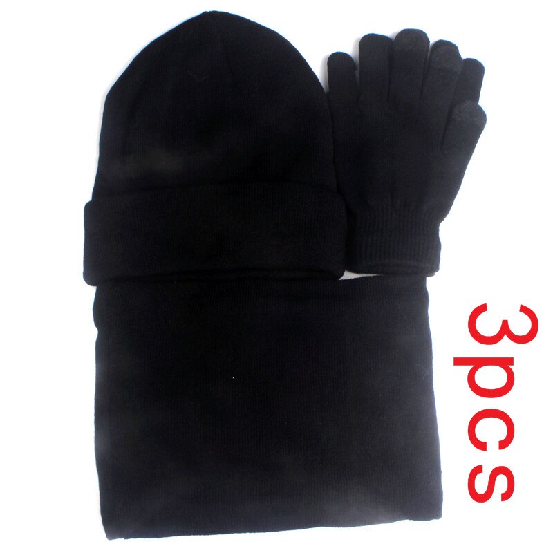 Xthree invierno bufanda sombrero guante de chica de las mujeres sombrero de sombrero invierno barato tapa: 3pcs black