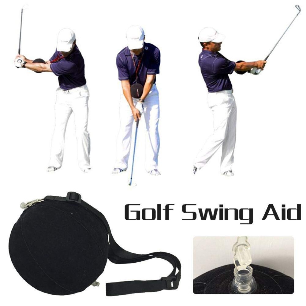 Golf swing træner bold med golf smart oppustelig assist posture correction træning for golfspillere sort