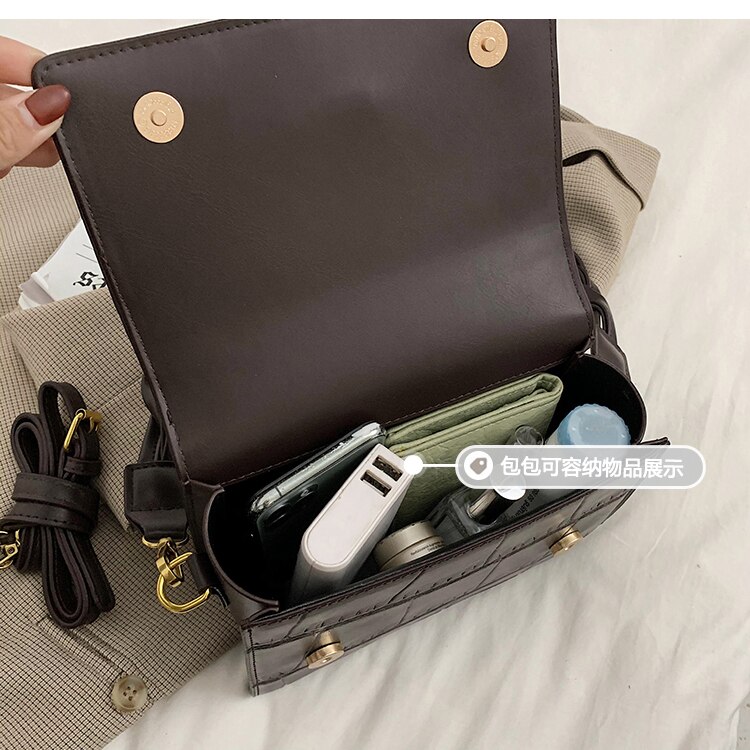 Niche Messenger Handbags Autumn/winter Advanced shoulder Square Bag Underarm Bag Dual-use Bag Width: 21cm