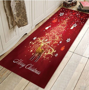 Tapis de noël antidérapant 8 Styles 5 tailles | Tapis de sol imprimé de noël père noël, tapis pour fête, décoration de noël pour la maison: 40x120cm / 2