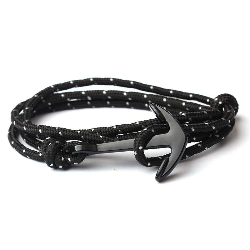 Niuyitid mænd armbånd hånd tilbehør sort anker armbånd dreng charme homme smykker justerbar