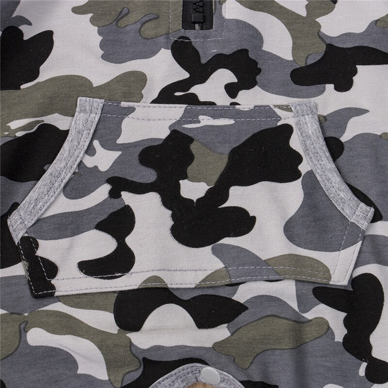 Baby Baby Jongen Meisje Camouflage Hooded Romper Jumpsuit Lente Herfst Outfits Overalls Kleding
