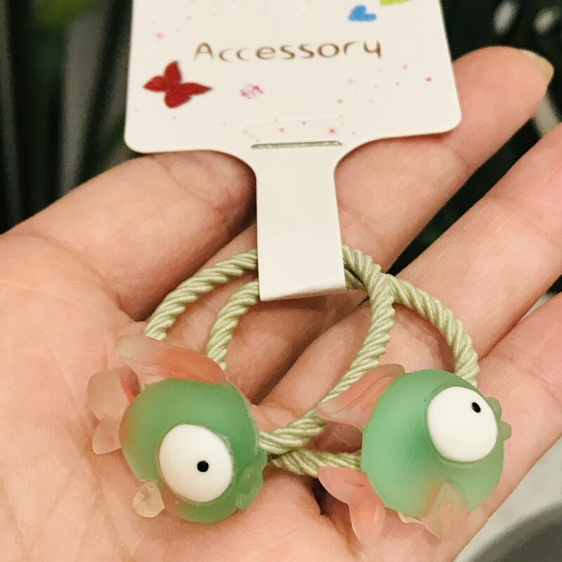 Coleteros elásticos con dibujos de animales para niña, accesorios para el cabello para niña, 2 uds.: Blanco