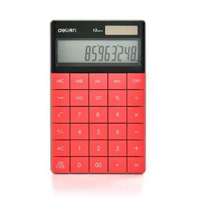 Hotsale calculadora Slim Portable mini 12 digital calculator Solar Energy Tablet buttons keyboard Dual power supply rekenmachine: Red