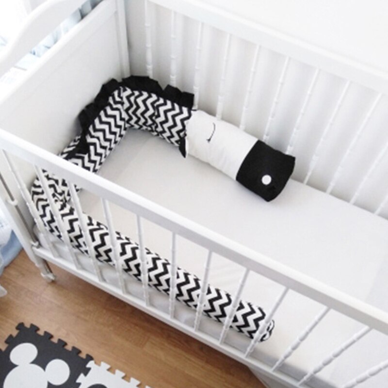 Baby crib bumper cot protector 3D cartoon animal head guard bumper nursery bedding bumper protection for crib black-white zebra