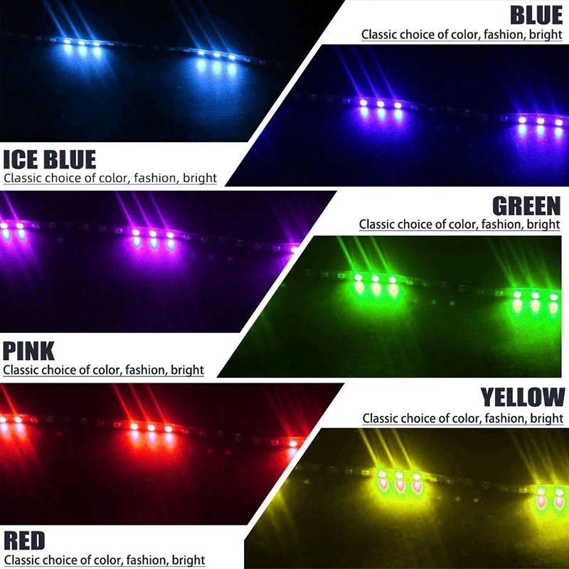 Tira de luces LED impermeable para coche, accesorio decorativo y Flexible de 135CM-30CM, 12V, DRL
