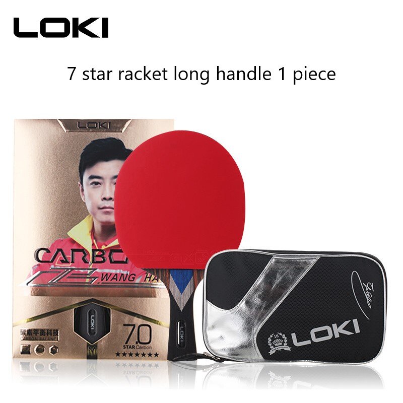 Loki 7 -stjernet bordtennisketsjer offensiv bordtennisketcher padle med ittf certificering klæbrig gummi: Langt håndtag 1 pc