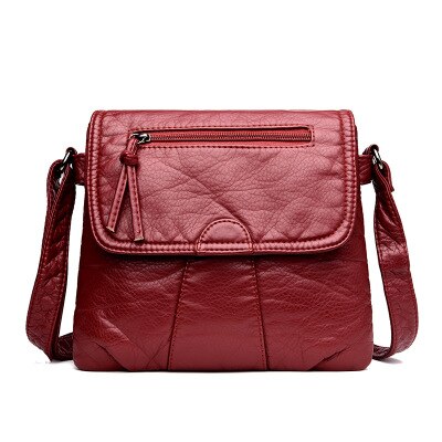 CmetNi Zwarte Kleine Vrouwen Messenger Bag Zachte Gewassen PU Lederen Crossbody Bag Vrouwelijke Handtas Portemonnees: Rood