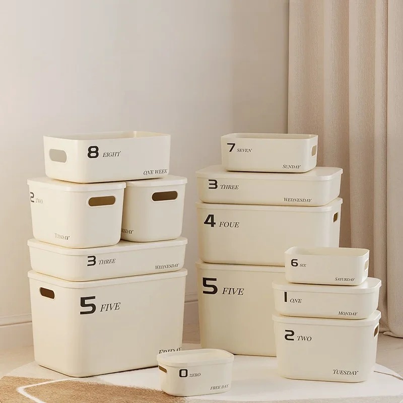 Stapelbare opbergdoos met deksel stofdicht voor cosmetica kleding kruidenier speelgoed organisator