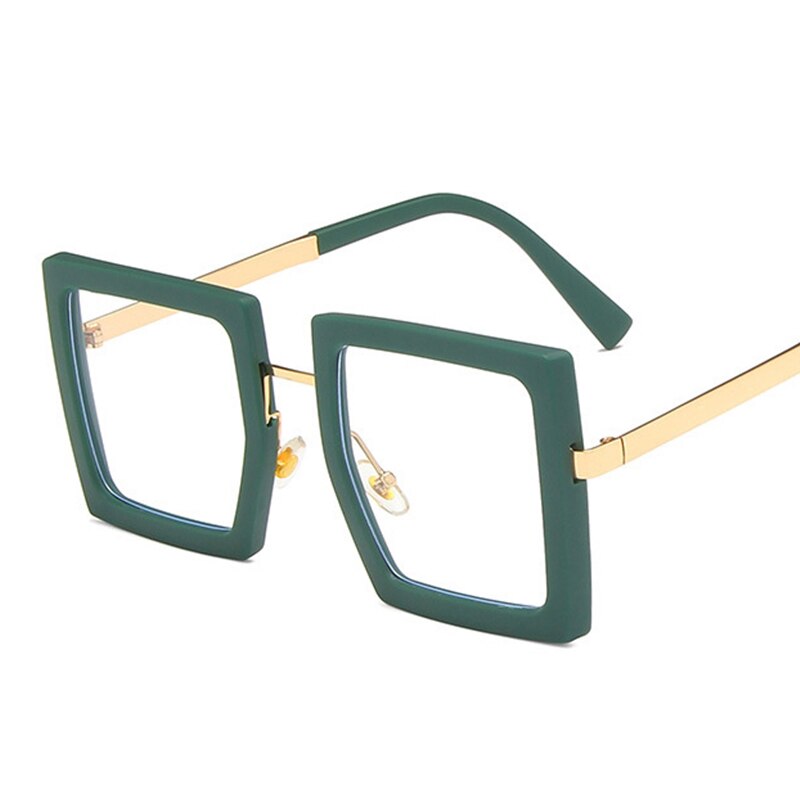 Oversized Square Transparent Frame Glasses Women Metal Optical Computer Female Eyeglasses Clear Lens Eyewear
