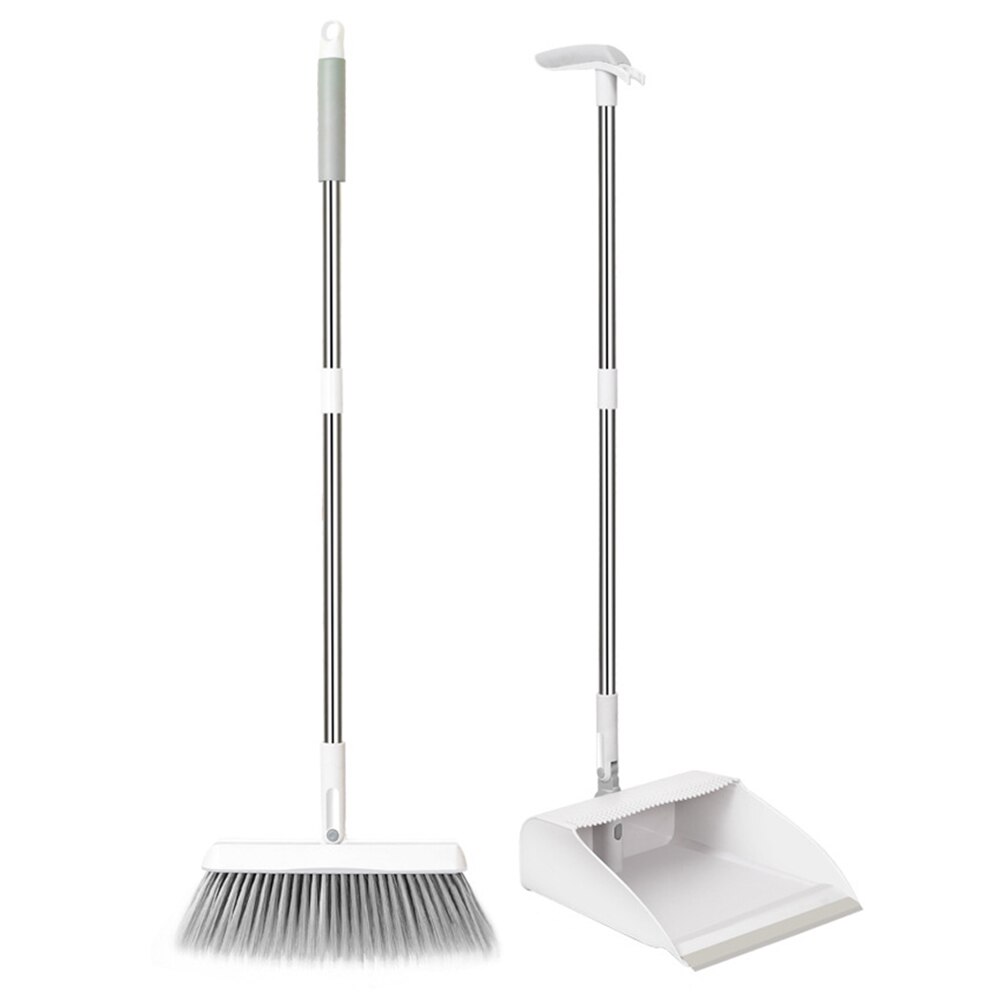 Folding Standing Broom Dustpan Set Rotatable Windproof Floor Cleaning Tool Long Handle Broom Sweep Cleaning Brush Dust Pan