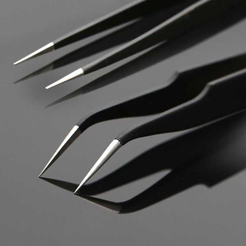 10 stuks precisiepincetten van roestvrij staal, set van roestvrijstalen pincetten
