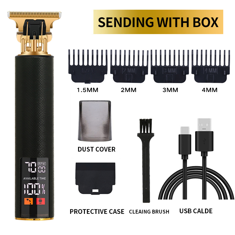 Barbero eléctrico T9 para mujer cortadora de pelo para hombre LCD recargable maquina afeitar hombre Retro afeitadora electrica cortar maquinilla cortapelos maquinas barberia