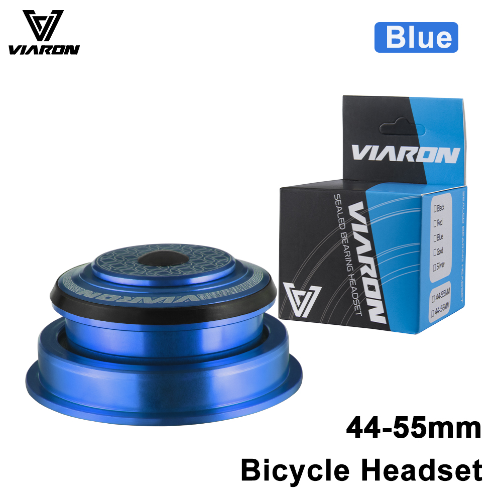 VIARON MTB Bicycle Headset 34/44/52/55/56mm CNC 1 1/8" 28.6 Spinal Canal/Straight Tube Fork Internal Mountain Road Bike Headset: Orange