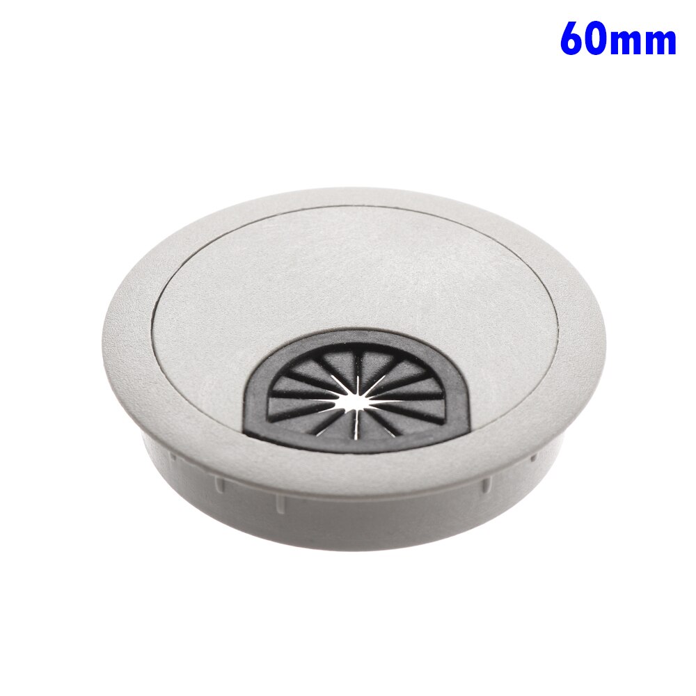 1PC Round/Square Wire Hole Cover Office Desk Table Cable Fastener PC Computer Grommet Tidy Practical Line Organizer Hardware Box: B-60mm