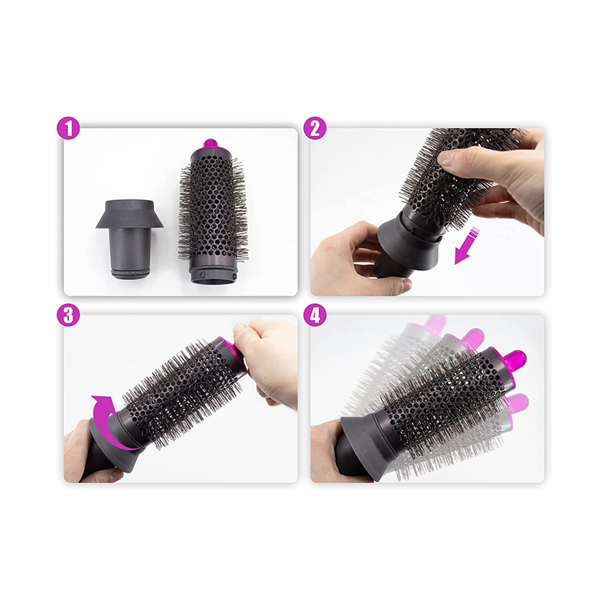 Intervalles Peigne et adaptateur pour Dyson Airwrap Styler, Accessoires pour sèche-cheveux supersonique, Outil pour friser les cheveux, Or et gris