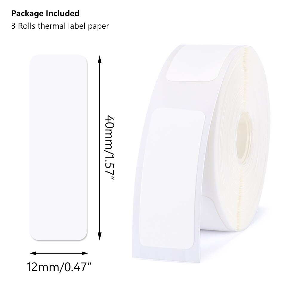D11 Label Printer Mini Portable Pocket No Ink Wireless Label Maker Machine for Mobile Phone Home Office Use Print With Name: White paper 04