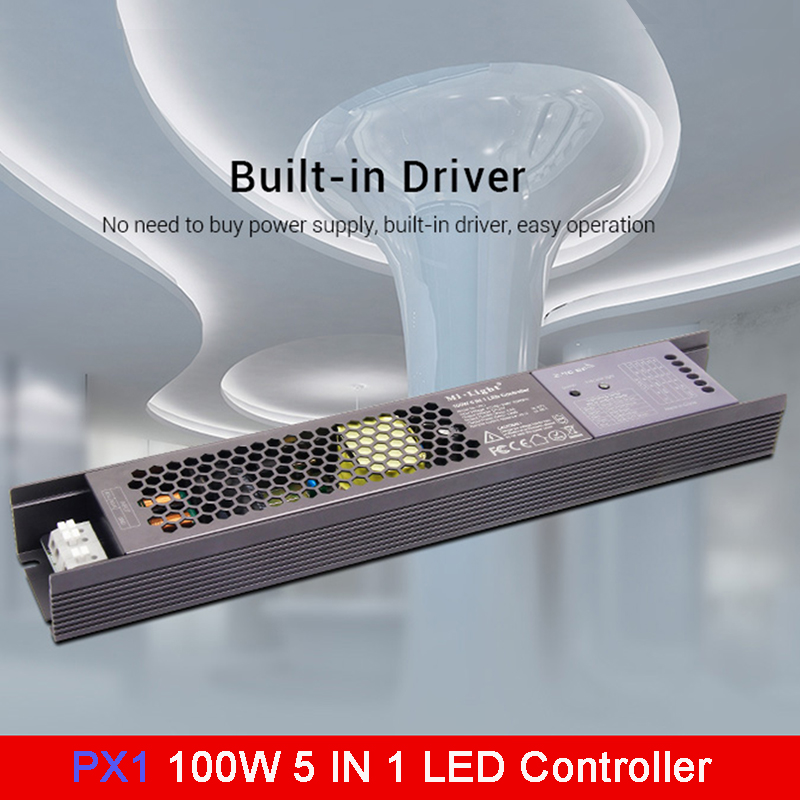 PX1 100W 5 IN 1 LED Controller 2.4G RF/APP/alexa voice control Built-in driver controller for DC24V LED strip light