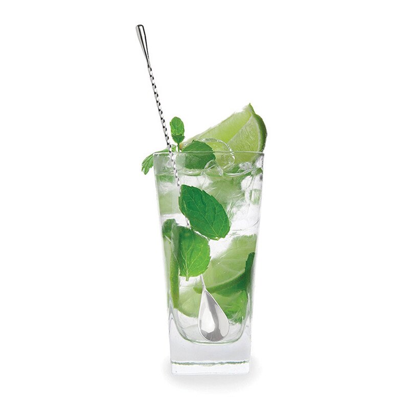 UPORS-Conjunto de vajilla de cóctel de acero inoxidable, palos de cóctel clásicos + cuchara de Bar, accesorios para cóctel, herramientas de Bar de 8 pulgadas