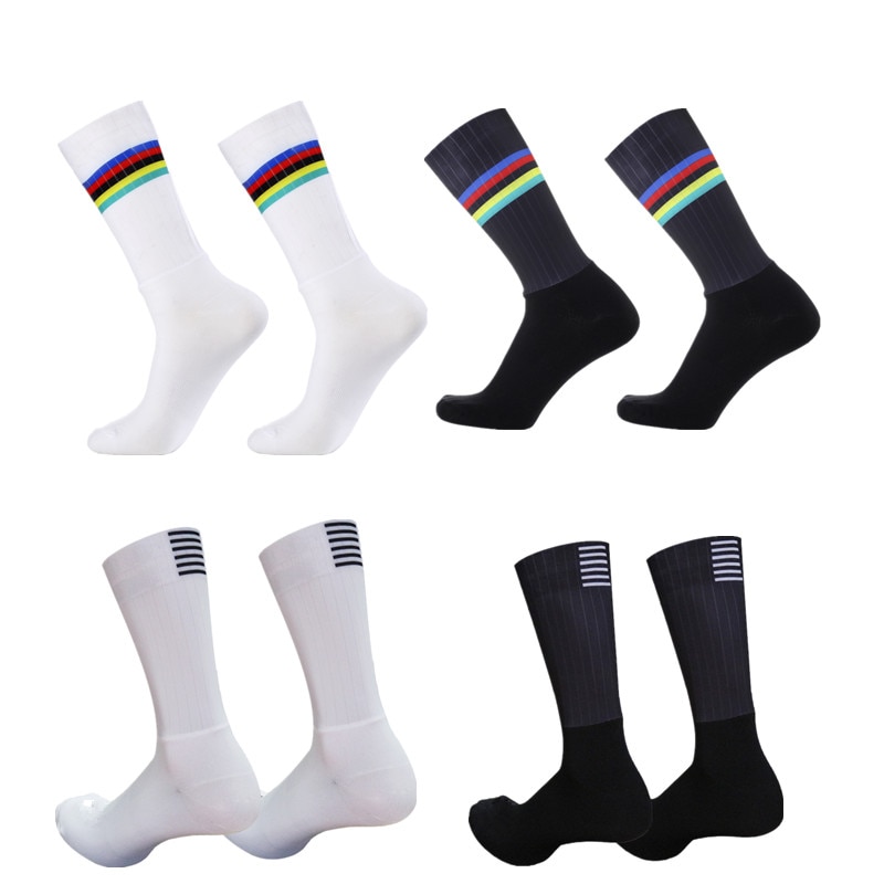 Calcetines de Ciclismo Aero para hombre, medias deportivas de silicona antideslizantes para bicicleta de carretera, equipo , novedad