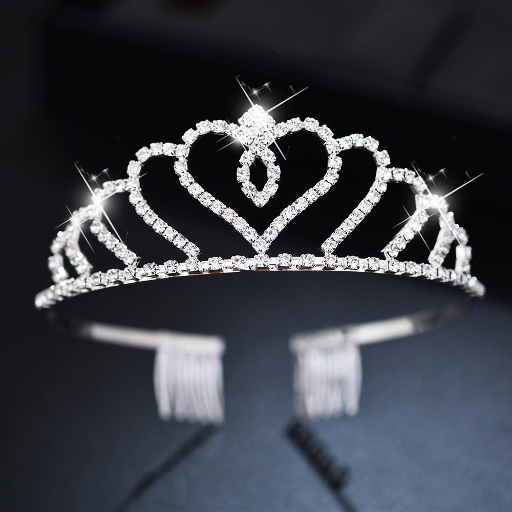 AINAMEISI Rhinestone tiary ślubne opaski do włosów akcesoria kryształowe korony dla kobiet dziewczynki kwiatowe ślubne peruki imprezowe biżuteria: 2