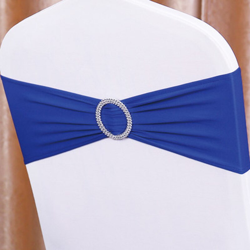 10 pièces/ensemble Spandex chaise bande noeud avec anneau rond pour mariage Banquet fête événement décoration élastique chaise ceintures Style