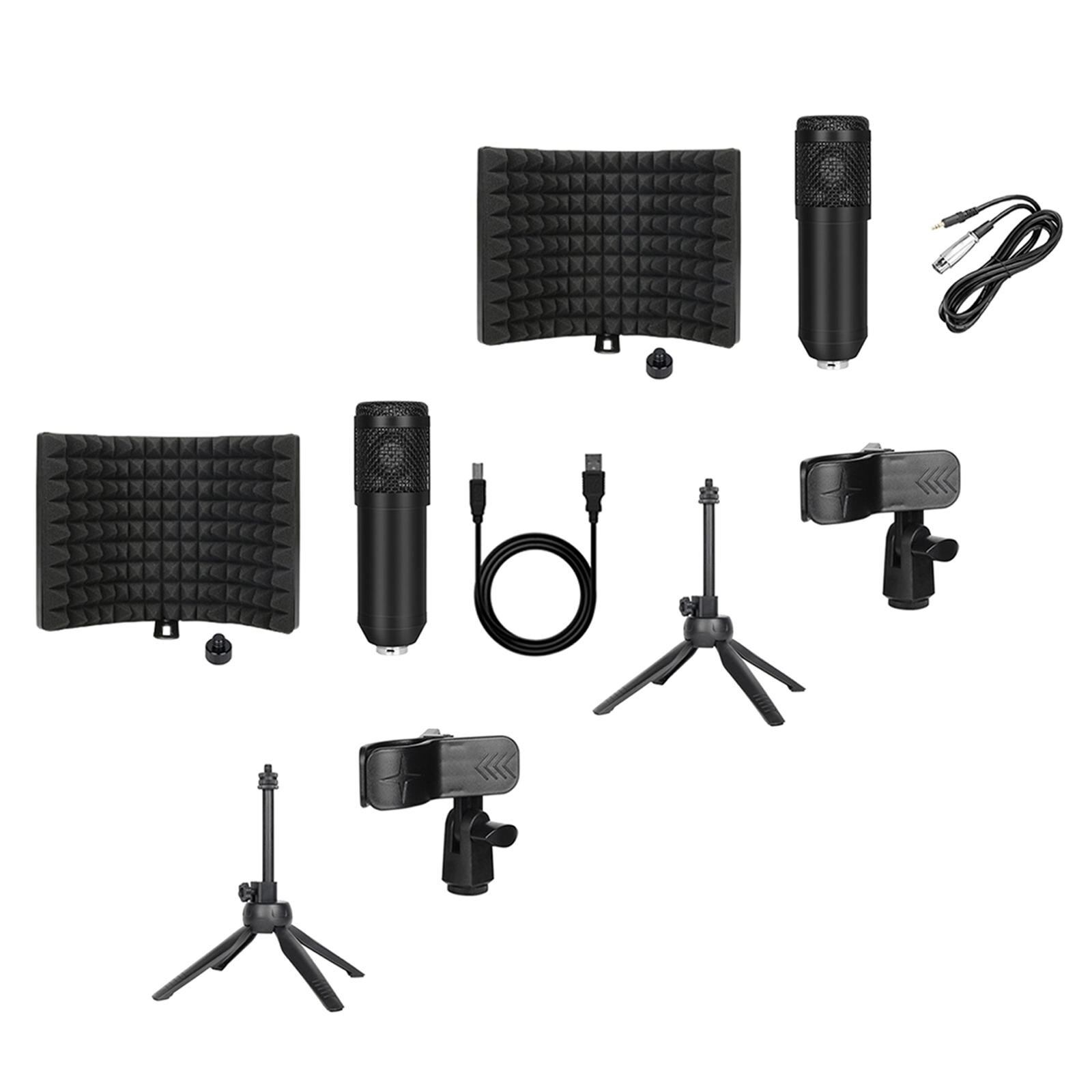 Professionele Studio Recording Condensator Microfoon Bundel Cardioid Mic Opvouwbare Pc W/Drie-Deur Isolatie Shield Voor Computer