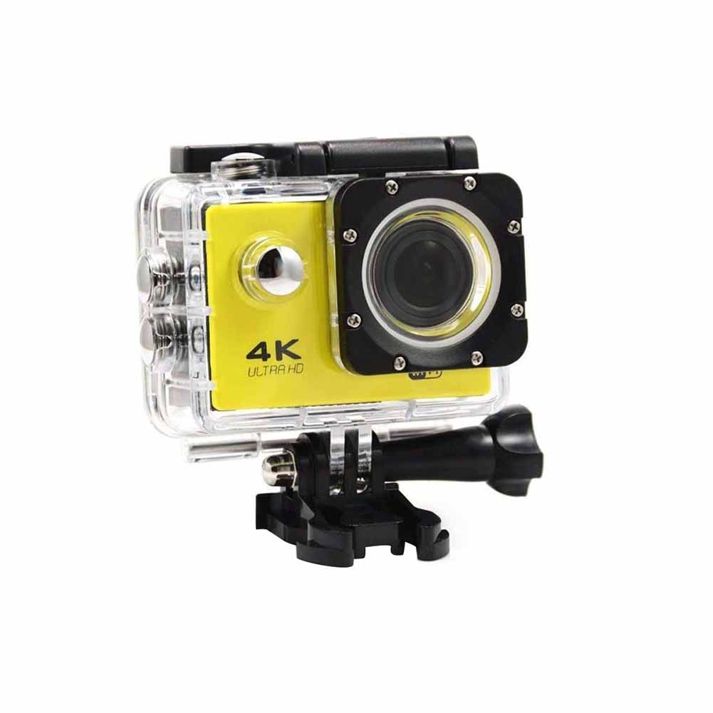 ultra  hd 4k 1080p wifi 16 megas sport handling kamera vanntett dvr videokamera vanntett videoopptakskamera sport kam: Gul
