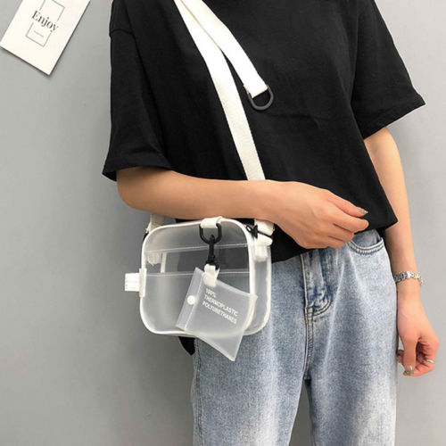 Pvc gennemsigtig taske til kvinder dame pige pvc gelé clutch taske læder afslappet håndtasker
