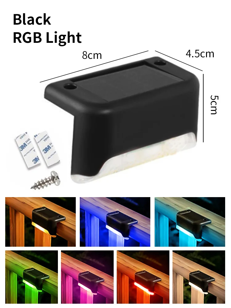 LED solaire étape lumières extérieure clôture lumière jardin décoratif applique étanche pour cour cour voie garde-corps éclairage: green / 6-10W