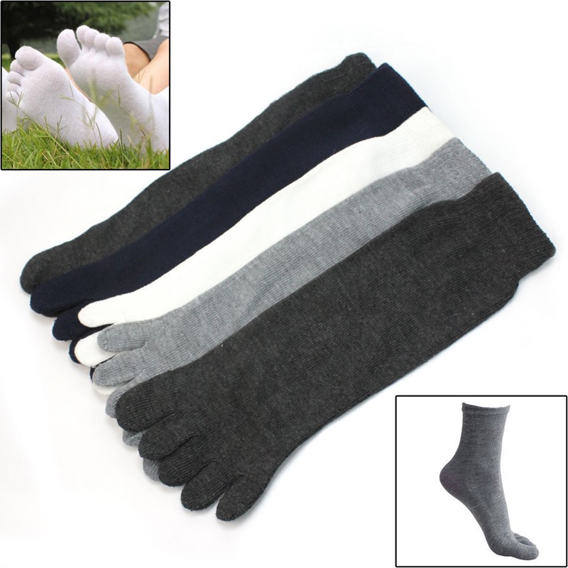 5 Pairs Funny Socks Five Fingers Separate Toe Socks Comfortable For Calcetines Hombre #YJ