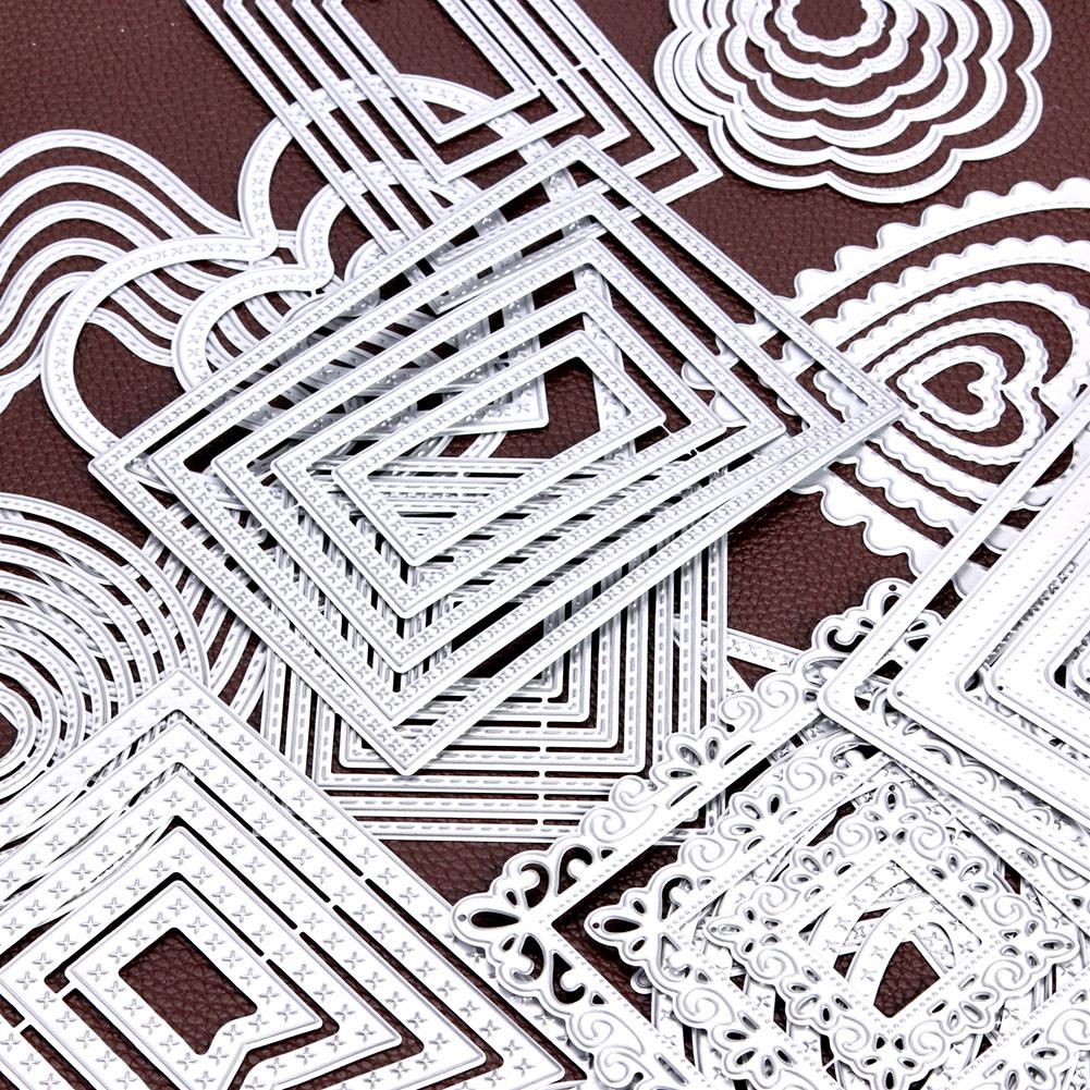 Metall Schneiden Stirbt Kreis Rahmen Schablonen für DIY Scrapbooking Präge Papier Hochzeit Karten Sterben Schnitte Foto Album Machen Handwerk
